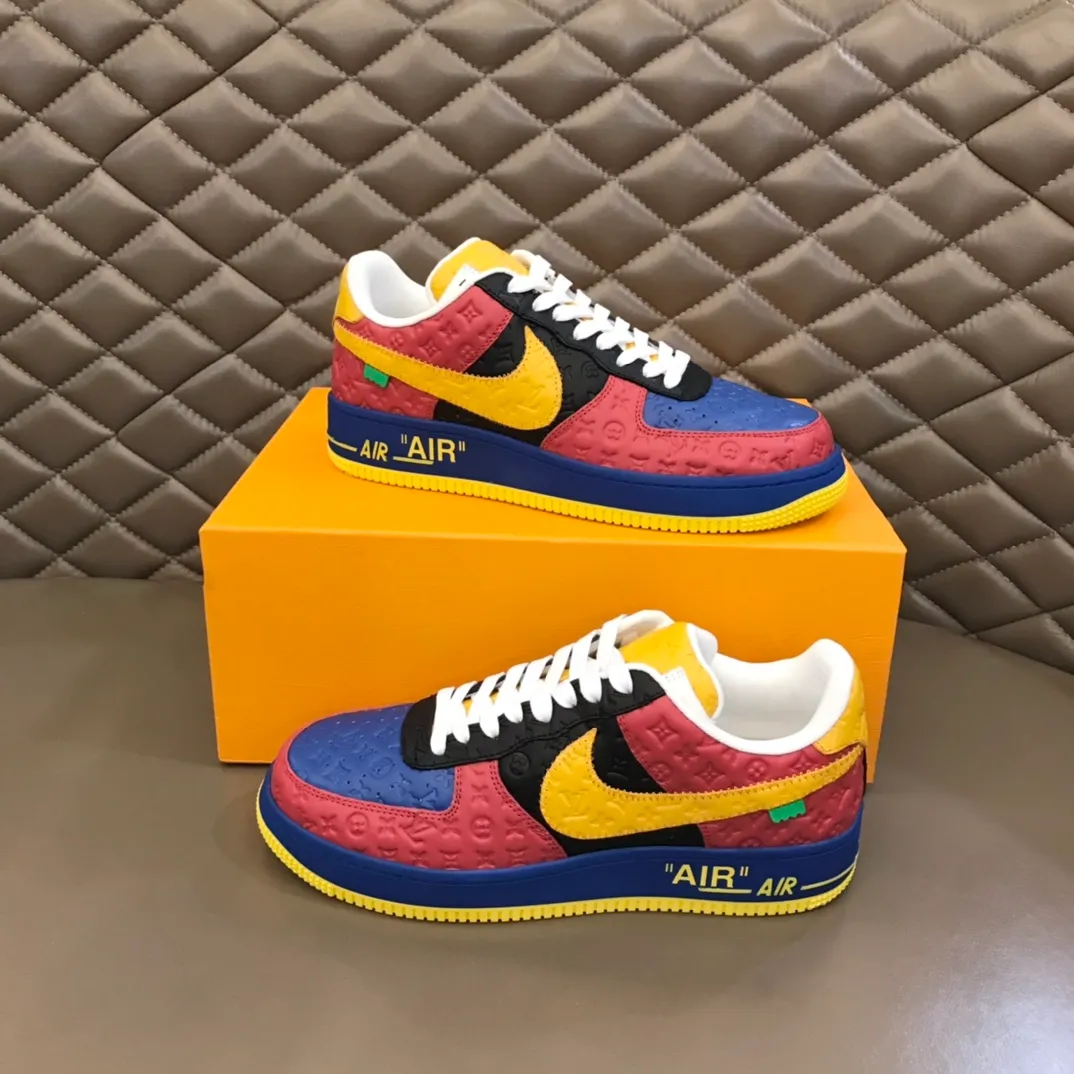 Men's shoes 💰p440 "*OUIS *UITTO*" x OFF-WHITE x Nike tripartite collaboration! Trendy and cool men's casual sports shoes with unrivaled color matching. The design idea basically continues the style of THE TEN. The Swoosh line and tongue label have a very familiar visual effect and are both fashionable and trendy! A must-have for fashionistas! The effect on your feet is absolutely stunning! Size: 38-45